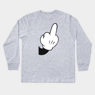 Middle Finger gloved cartoon Kids Long Sleeve T-Shirt